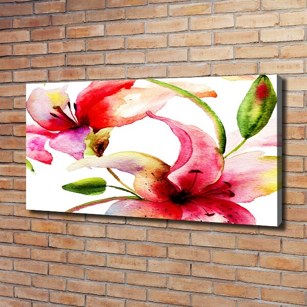 Cuadro canvas moderno de gran formato horizontal Lirio