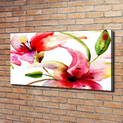 Cuadro canvas moderno de gran formato horizontal Lirio