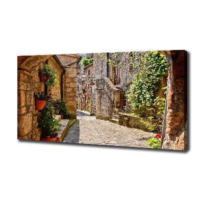 Cuadro canvas moderno de gran formato horizontal Una calle con encanto