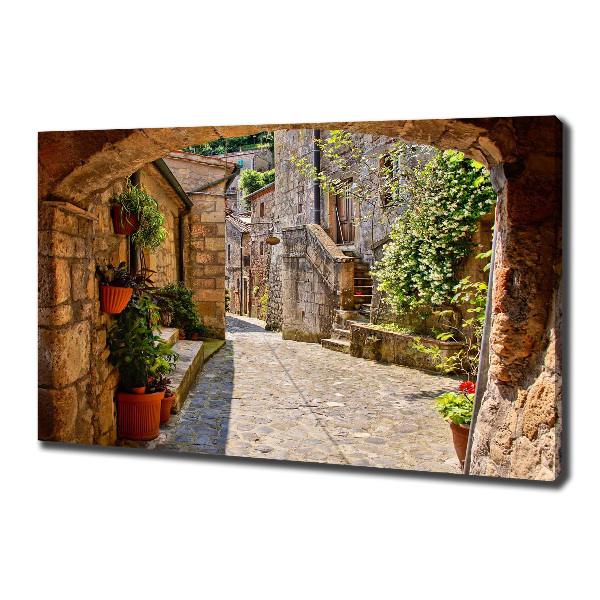 Cuadro canvas moderno de gran formato horizontal Una calle con encanto