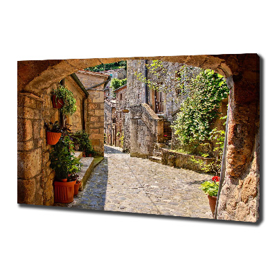 Cuadro canvas moderno de gran formato horizontal Una calle con encanto