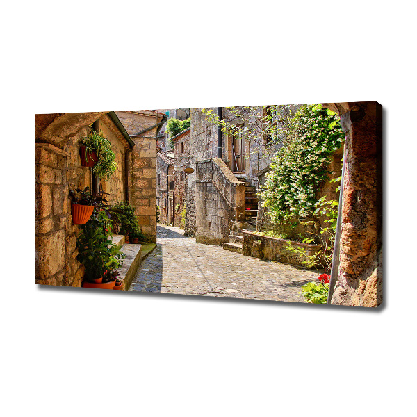 Cuadro canvas moderno de gran formato horizontal Una calle con encanto