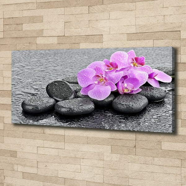 Cuadro canvas moderno de gran formato horizontal Piedras de orquídea