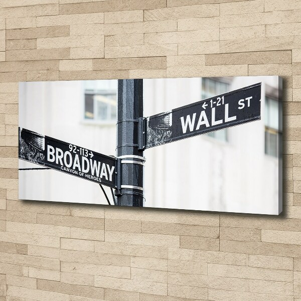 Foto en lienzo con acabado profesional horizontal Letrero de Wall Street