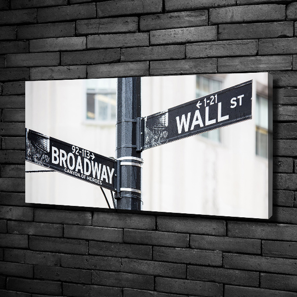 Foto en lienzo con acabado profesional horizontal Letrero de Wall Street