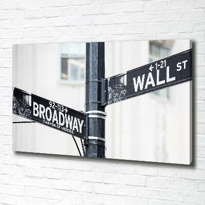 Foto en lienzo con acabado profesional horizontal Letrero de Wall Street