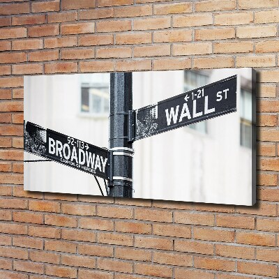 Foto en lienzo con acabado profesional horizontal Letrero de Wall Street
