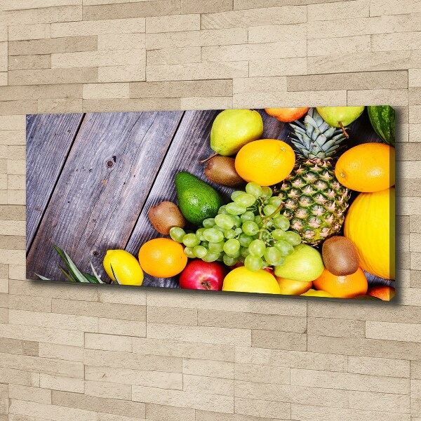 Fotocuadro en lienzo de alta calidad horizontal Fruta en madera