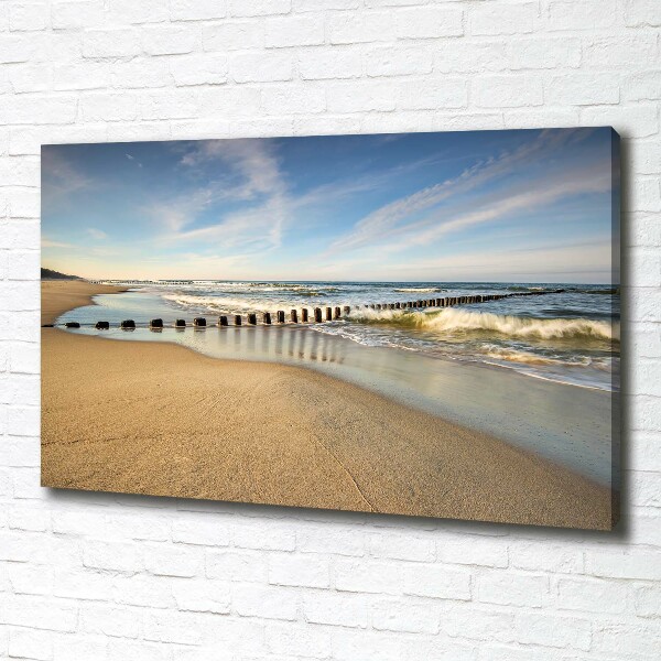 Cuadro canvas moderno de gran formato horizontal Playa en el mar Báltico