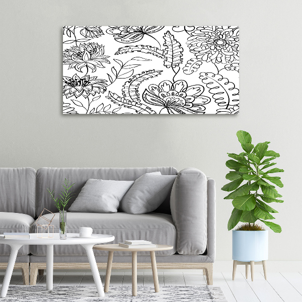 Cuadro canvas con impresión uv duradera horizontal Patrón floral