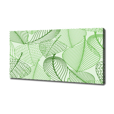 Cuadro canvas moderno de gran formato horizontal Patrón de hojas