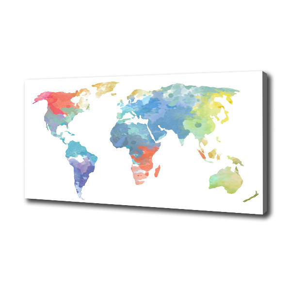 Cuadro canvas moderno de gran formato horizontal Mapa del mundo