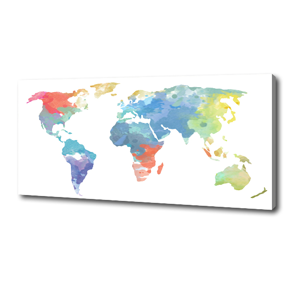 Cuadro canvas moderno de gran formato horizontal Mapa del mundo