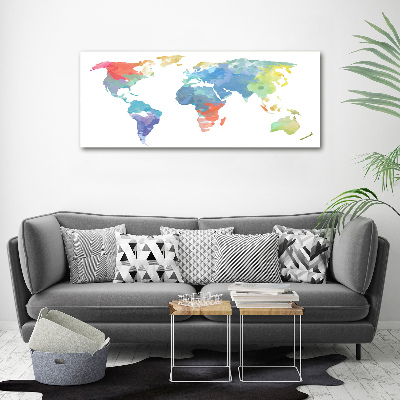 Cuadro canvas moderno de gran formato horizontal Mapa del mundo