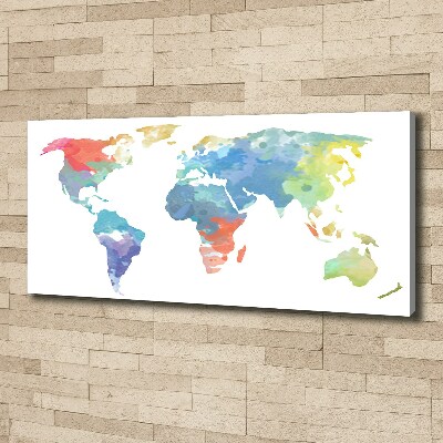 Cuadro canvas moderno de gran formato horizontal Mapa del mundo