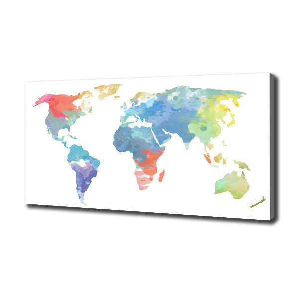 Cuadro canvas moderno de gran formato horizontal Mapa del mundo