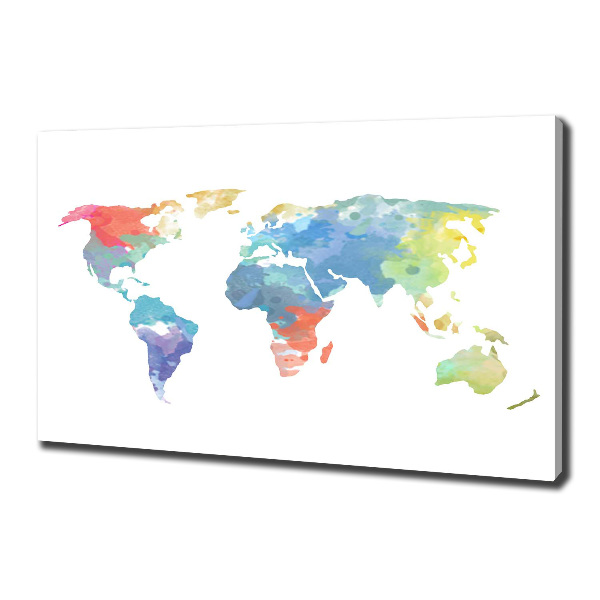 Cuadro canvas moderno de gran formato horizontal Mapa del mundo