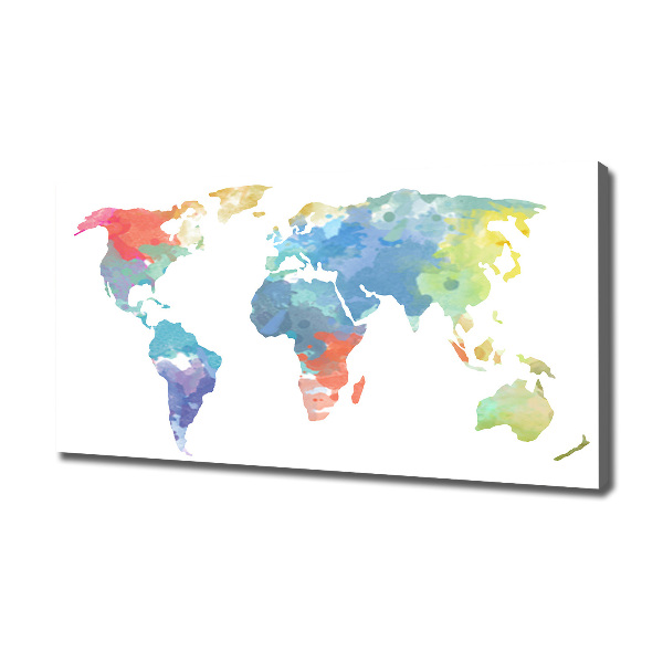 Cuadro canvas moderno de gran formato horizontal Mapa del mundo
