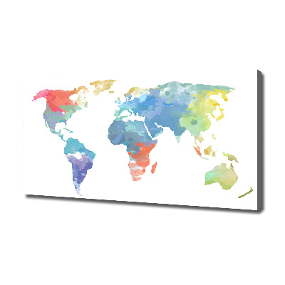 Cuadro canvas moderno de gran formato horizontal Mapa del mundo
