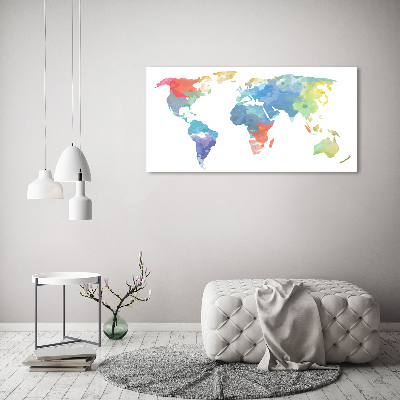 Cuadro canvas moderno de gran formato horizontal Mapa del mundo
