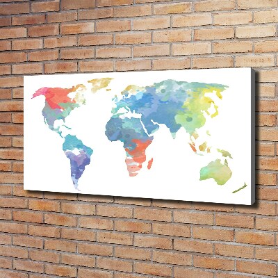 Cuadro canvas moderno de gran formato horizontal Mapa del mundo
