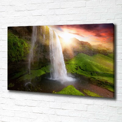 Cuadro canvas moderno de gran formato horizontal Cascada