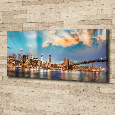 Cuadro canvas moderno de gran formato horizontal Puente de Brooklyn