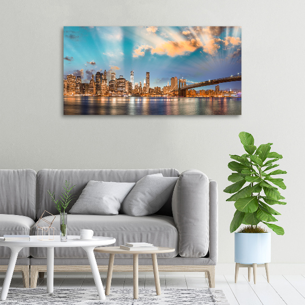 Cuadro canvas moderno de gran formato horizontal Puente de Brooklyn