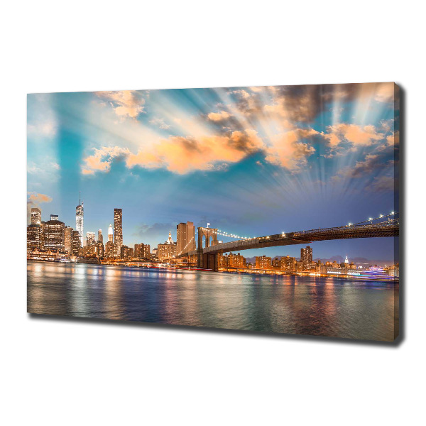 Cuadro canvas moderno de gran formato horizontal Puente de Brooklyn