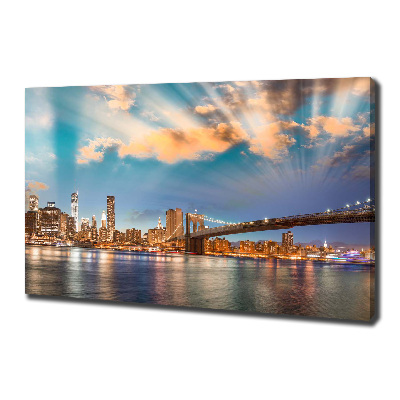 Cuadro canvas moderno de gran formato horizontal Puente de Brooklyn
