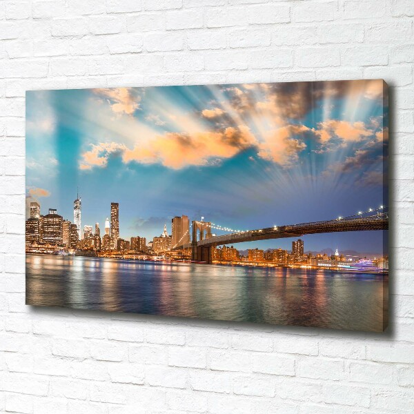 Cuadro canvas moderno de gran formato horizontal Puente de Brooklyn