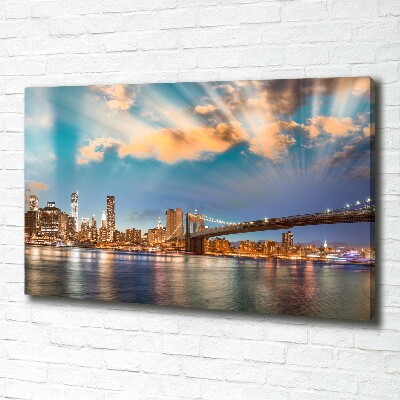 Cuadro canvas moderno de gran formato horizontal Puente de Brooklyn