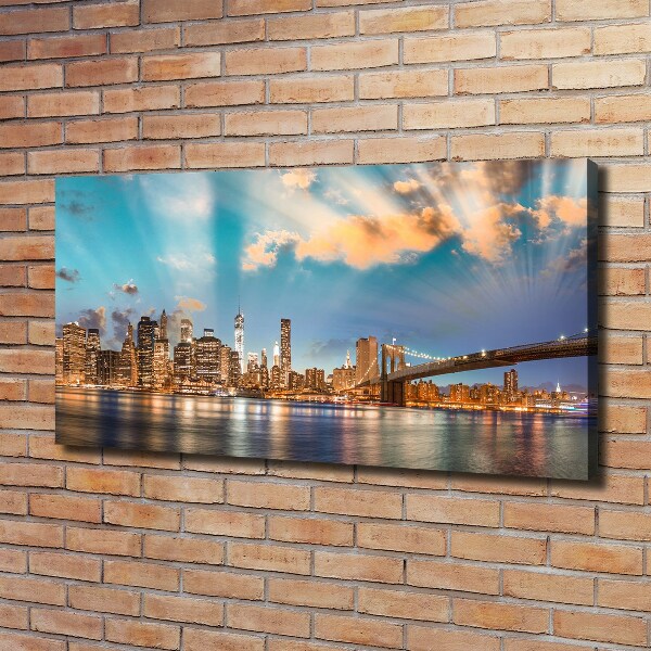 Cuadro canvas moderno de gran formato horizontal Puente de Brooklyn