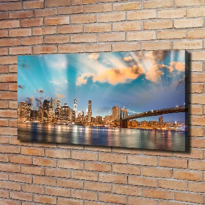 Cuadro canvas moderno de gran formato horizontal Puente de Brooklyn