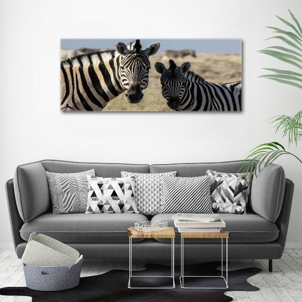 Cuadro canvas con impresión uv duradera horizontal Dos cebras