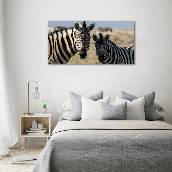 Cuadro canvas con impresión uv duradera horizontal Dos cebras