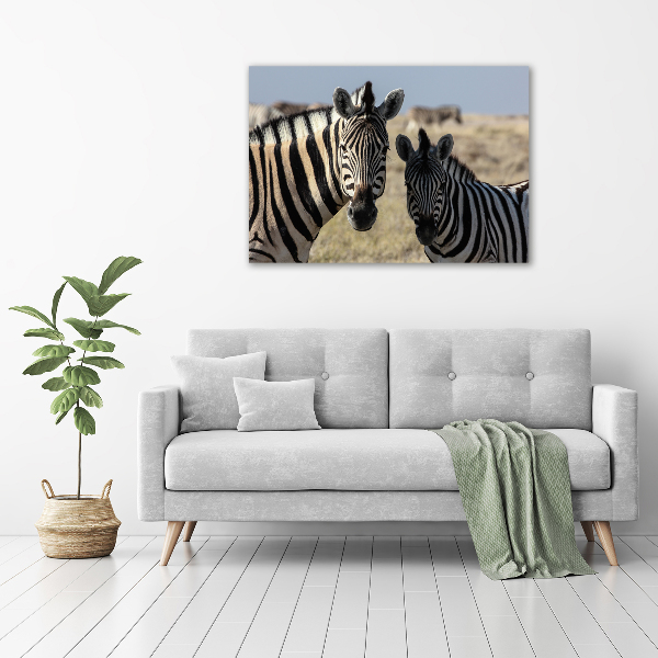 Cuadro canvas con impresión uv duradera horizontal Dos cebras