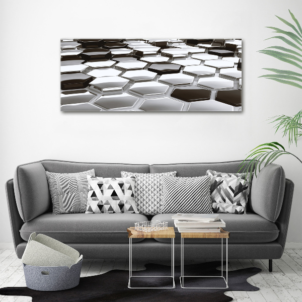 Cuadro canvas moderno de gran formato horizontal Abstracción 3D