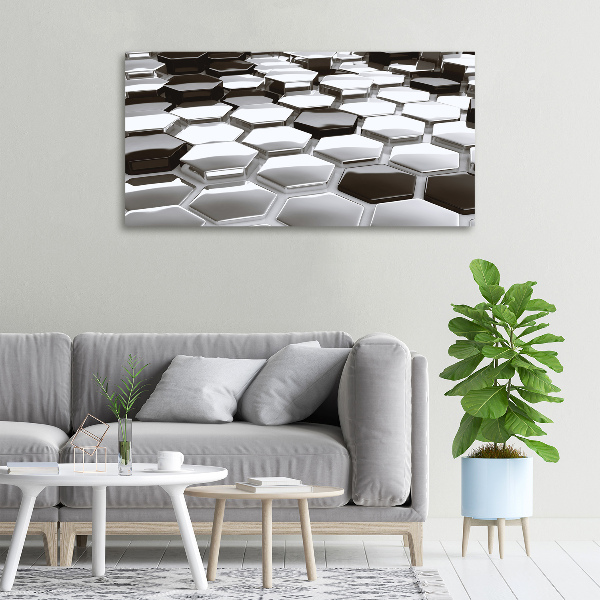 Cuadro canvas moderno de gran formato horizontal Abstracción 3D