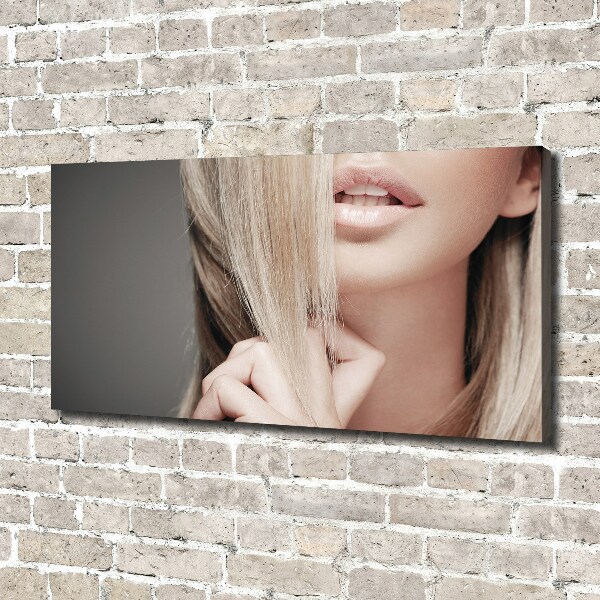 Foto en lienzo con acabado profesional horizontal Hermosa rubia
