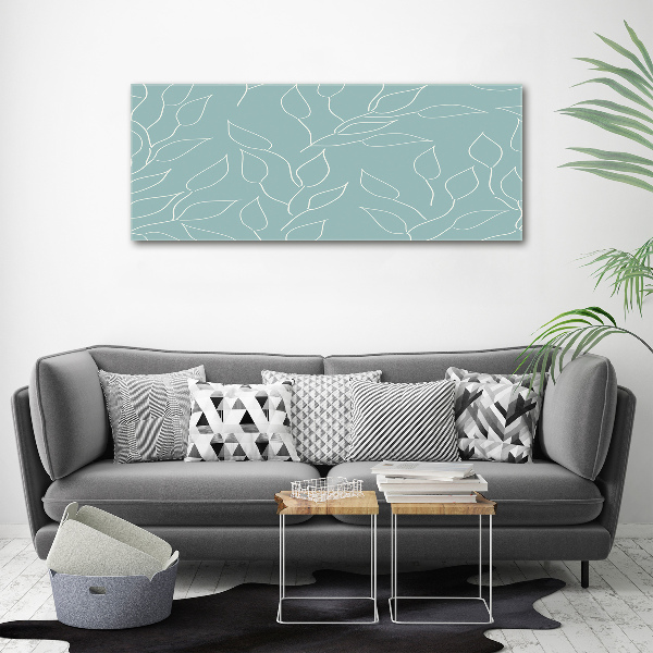 Cuadro canvas con impresión uv duradera horizontal Patrón de hojas