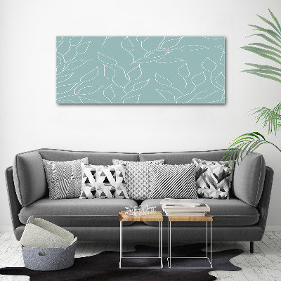 Cuadro canvas con impresión uv duradera horizontal Patrón de hojas