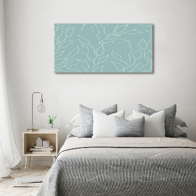 Cuadro canvas con impresión uv duradera horizontal Patrón de hojas