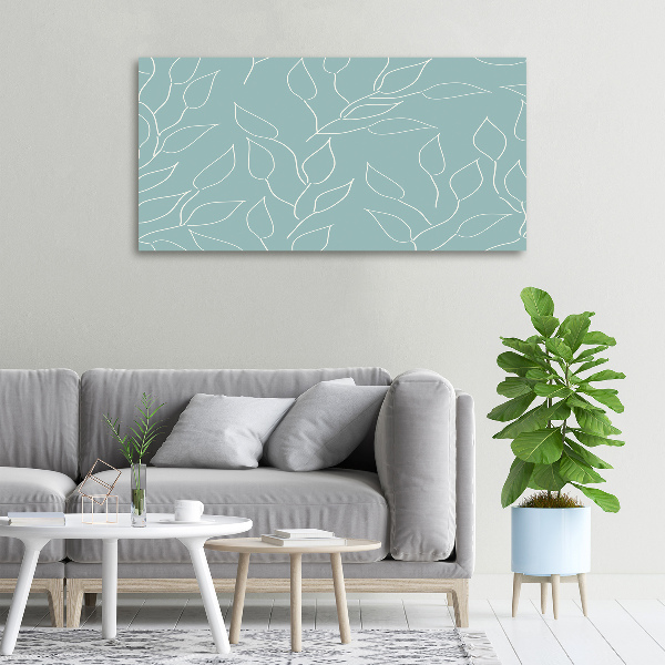 Cuadro canvas con impresión uv duradera horizontal Patrón de hojas