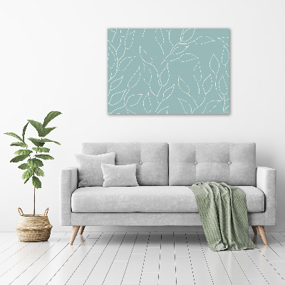 Cuadro canvas con impresión uv duradera horizontal Patrón de hojas