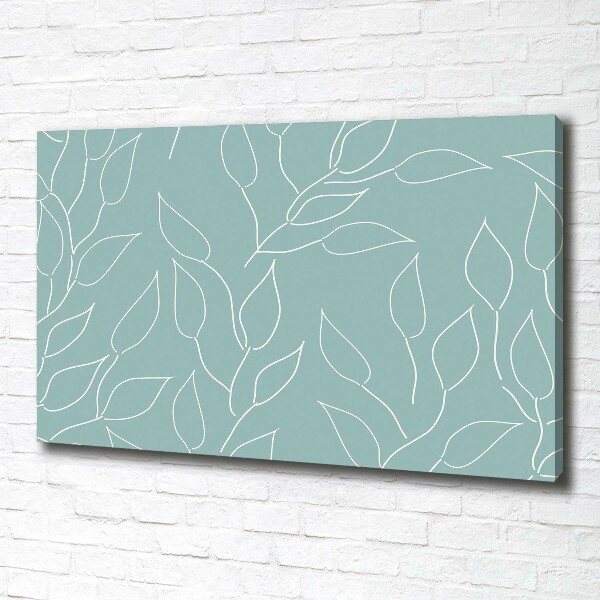 Cuadro canvas con impresión uv duradera horizontal Patrón de hojas