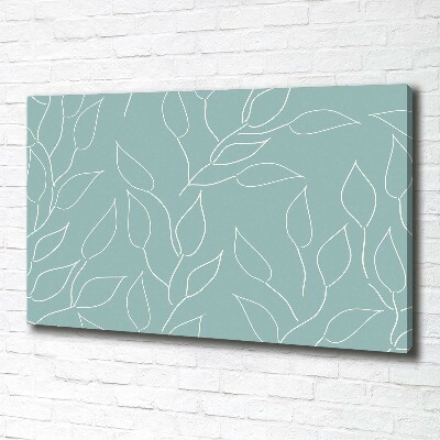 Cuadro canvas con impresión uv duradera horizontal Patrón de hojas