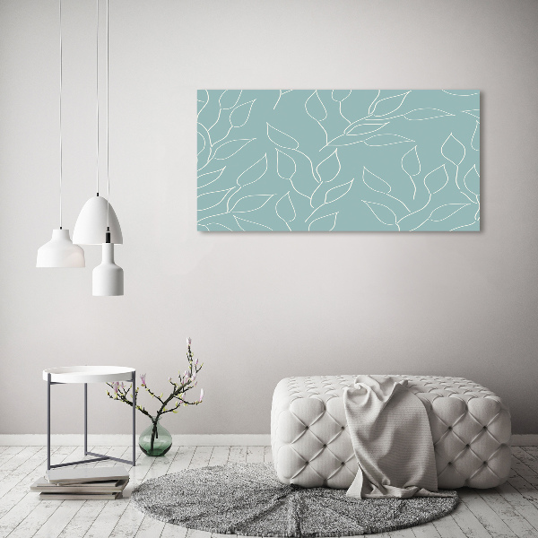 Cuadro canvas con impresión uv duradera horizontal Patrón de hojas