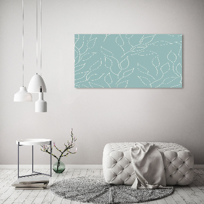 Cuadro canvas con impresión uv duradera horizontal Patrón de hojas