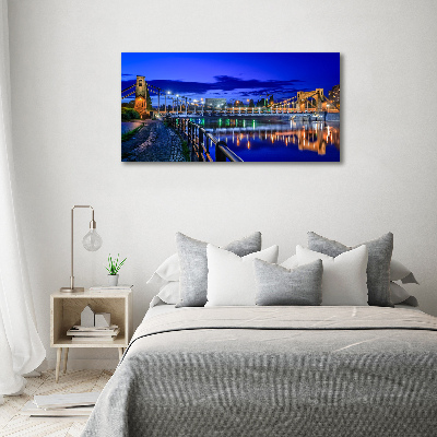 Fotocuadro en lienzo de alta calidad horizontal Breslavia de noche